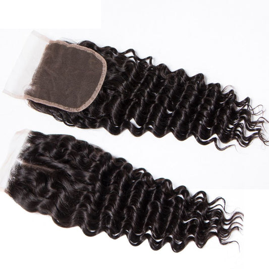 4*4 Deep Wave Human Hair Lace Closure