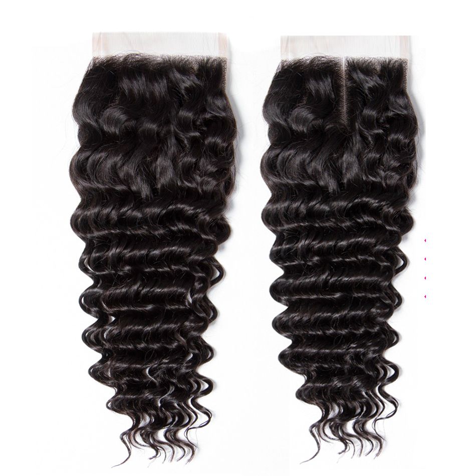 4*4 Deep Wave Human Hair Lace Closure