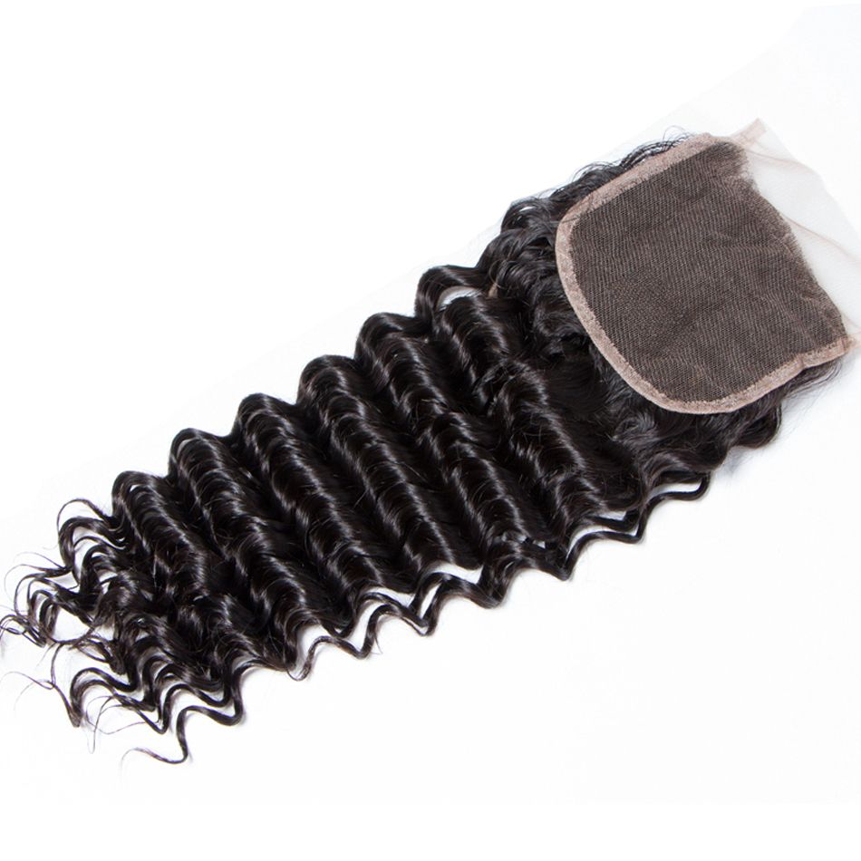 4*4 Deep Wave Human Hair Lace Closure