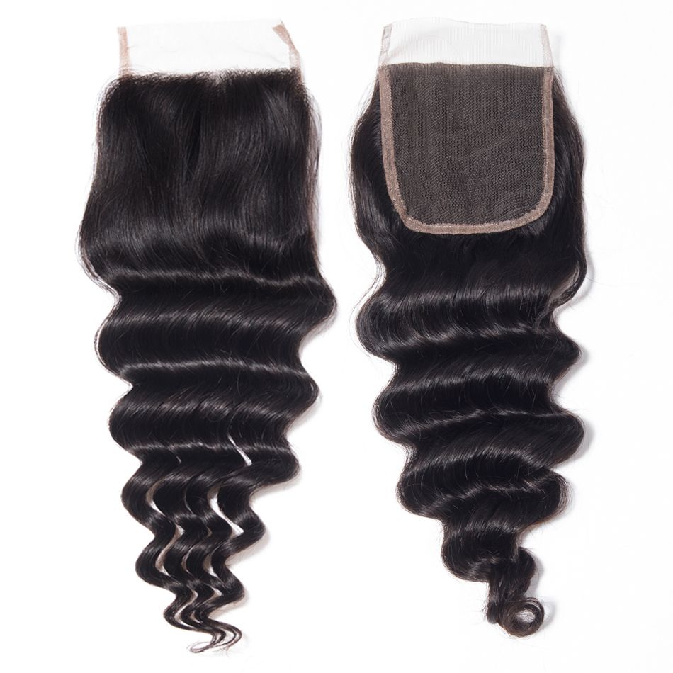 4*4 Loose Deep Wave Human Hair Lace Closure