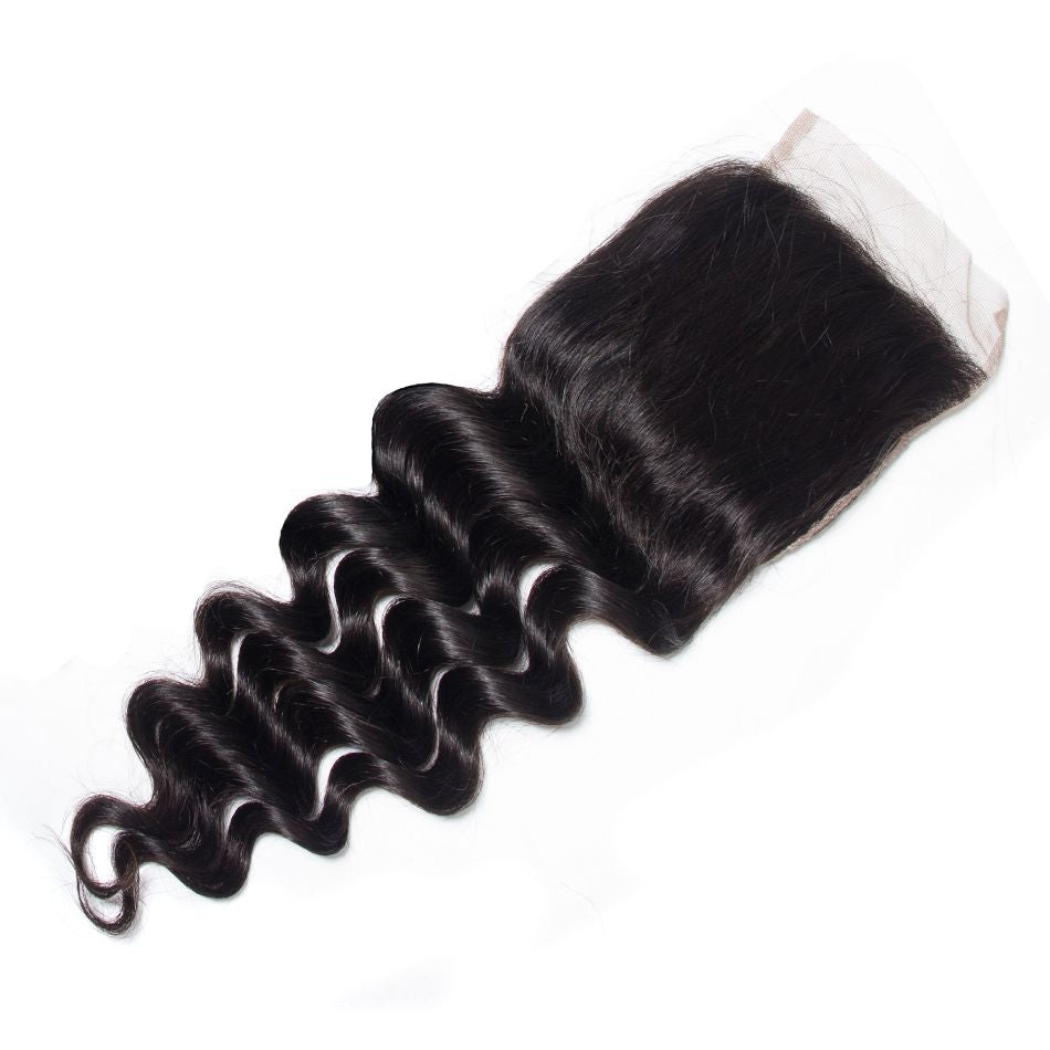 4*4 Loose Deep Wave Human Hair Lace Closure
