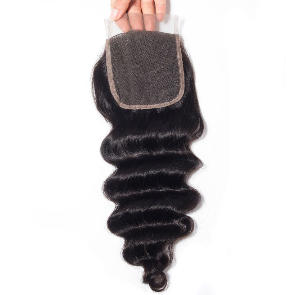 4*4 Loose Deep Wave Human Hair Lace Closure