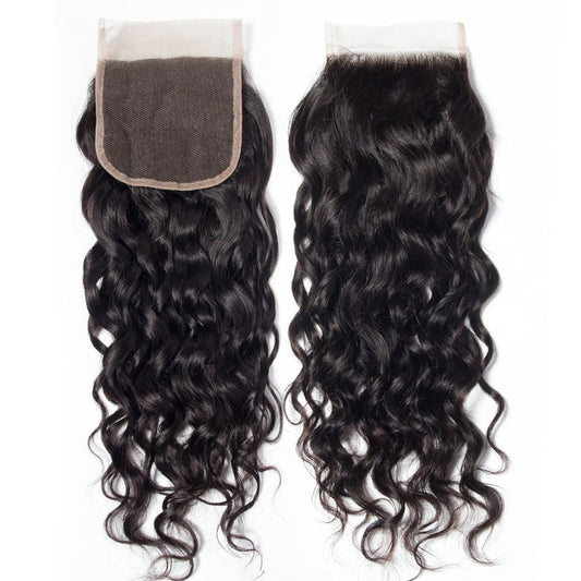 4*4 Water Wave Human Hair Lace Closure