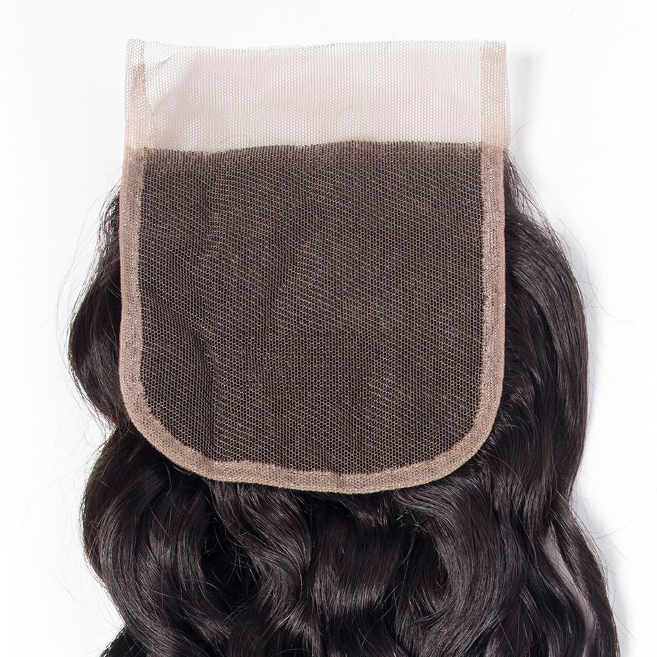 4*4 Water Wave Human Hair Lace Closure